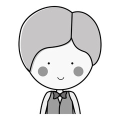 half body silhouette groom with formal suit vector illustration