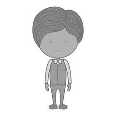 monochrome groom with suit formal and bowtie vector illustration