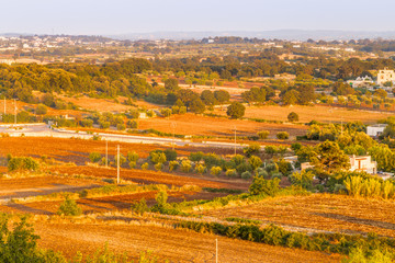 cultivated fields in the Itria Valley in Puglia