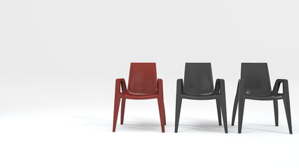 Obraz premium 3d rendering contrast color chair with modern design