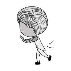 silhouette man standing with hands extended vector illustration