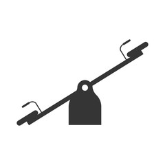 silhouette see saw for kids vector illustration