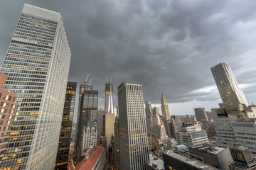 Fototapeta na wymiar Aerial View of Downtown Manhattan