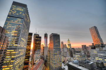 Fototapeta na wymiar New York Skyline at Sunset