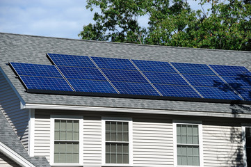 solar panel installed on the house roof