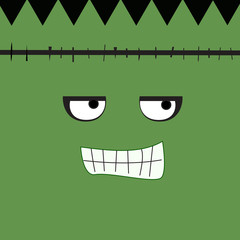 Frankenstein Halloween Illustration in square