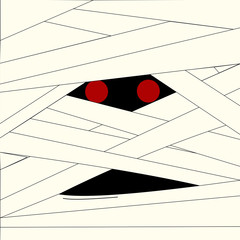 Mummy Halloween Illustration in square