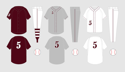 Baseball jersey vector templates various uniform styles