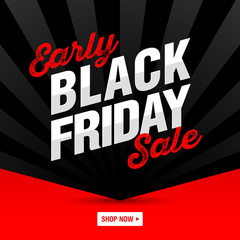 Early Black Friday Sale banner, shop now.