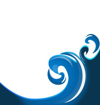 Swirly waves beach logo with blank copy space