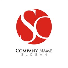 SC letters logo template