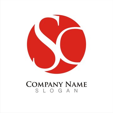 SC letters logo template