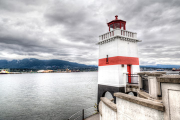 Fototapeta na wymiar Brockton Point Lighthouse in Vancouver, Canada