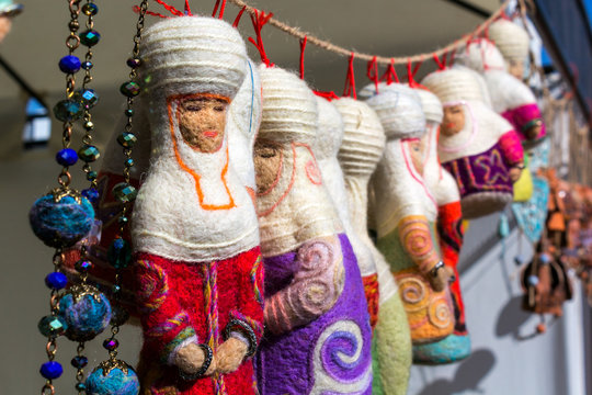 Kazakh felt decorations in the form of dolls