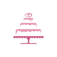 Sweet Tiered Love Wedding Cake Logo Template