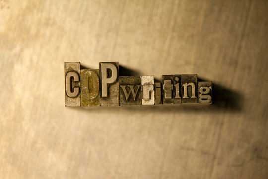 Copywriting - Metal letterpress lettering sign