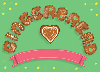 Gingerbread. Sweet cookies font