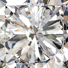 Realistic diamond with caustic close up texture, 3D illustration.  - obrazy, fototapety, plakaty