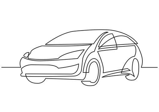 continuous line drawing of motor car