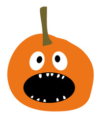 Halloween Pumpkin icon Pumpkin icon vector Orange Pumpkin Smiling Pumpkin on a white background Simple flat style design Pumpkin isolated Pumpkin vector icon