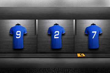 Football shirt on changing room