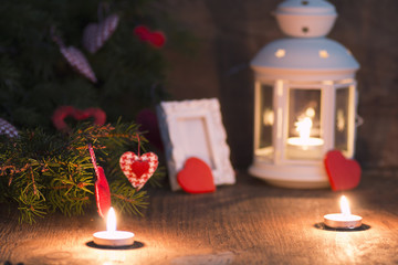 fir branches Candle