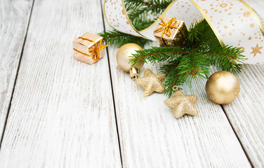 christmas fir tree with decoration