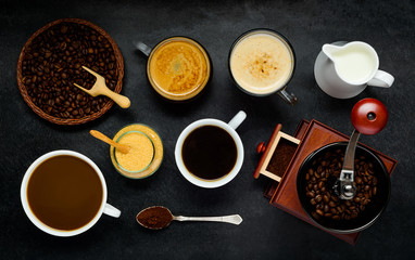 Fototapeta na wymiar Coffee with Brewing Ingredients