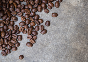 coffee beans On the cement floor
