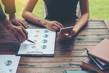 Obraz premium Corporate Business Planning with business chart Teamwork Concept
