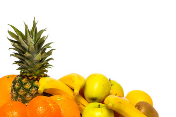 fruits on a white background