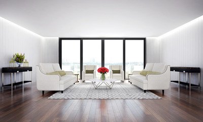 white luxury living room 