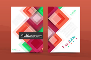 Fototapeta premium Set of front and back a4 size pages, business annual report design templates