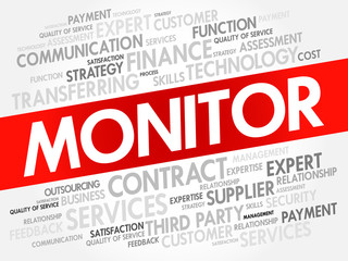 MONITOR word cloud collage, business concept background