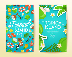 Tropical Island : island Elements : Vector Illustration 