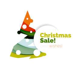 Christmas and New Year geometric banner with text