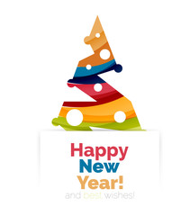 Christmas and New Year geometric banner with text