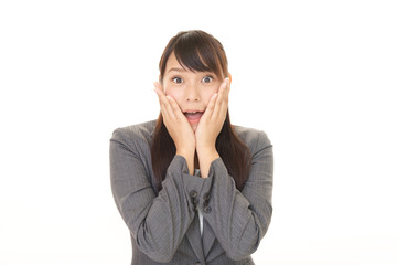 驚くビジネスウーマン