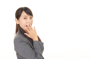 驚くビジネスウーマン