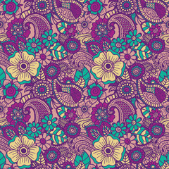 Paisley seamless colorful pattern