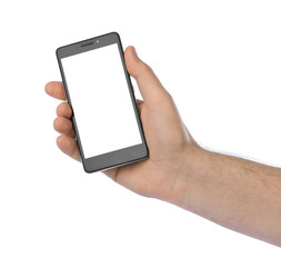 Hand with smartphone