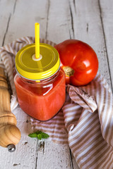 Homemade antioxidant smoothie summer fruits and cereals