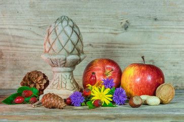Herbst Dekoration Stillleben
