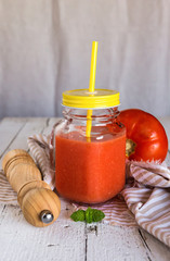 Homemade antioxidant smoothie summer fruits and cereals