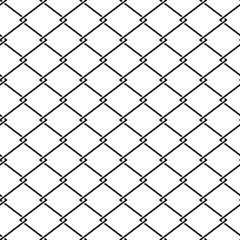 Fototapeta premium Vector fence steel netting seamless pattern