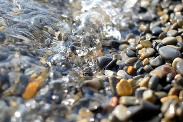 Sea stones and water