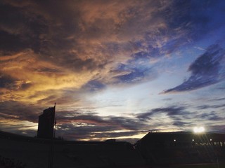 sunset sky in town