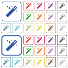 Magic wand color outlined flat icons