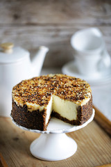 Cream cheese cake with whole grain wheat, cream dessert