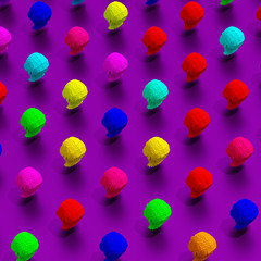 3D rendered,  Low poly 3d model human heads illustration pattern